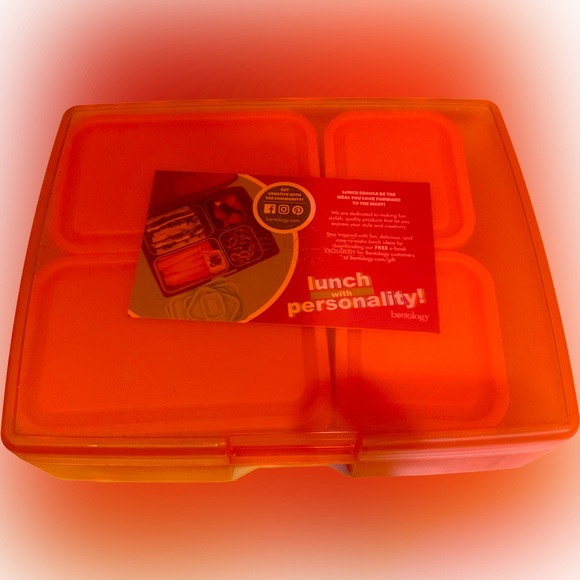 BENTOLOGY LUNCH BOX 5 BENTO CONTAINERS HEALTHY EATING TO GO ORANGE PERSONALITY - Picture 2 of 4